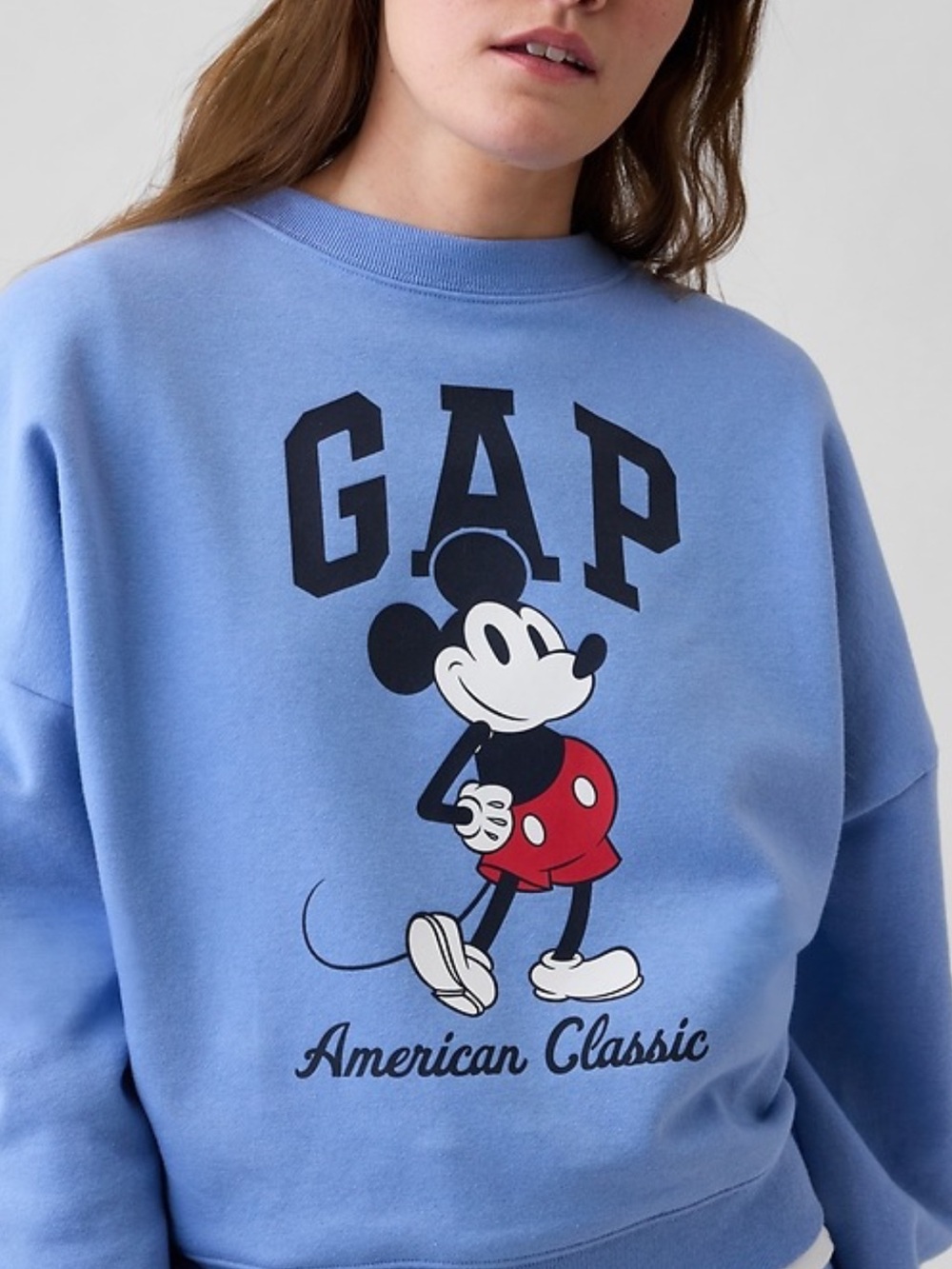 Gap x Disney Mickey Mouse American Classic Sweatshirt NWT Blue XL